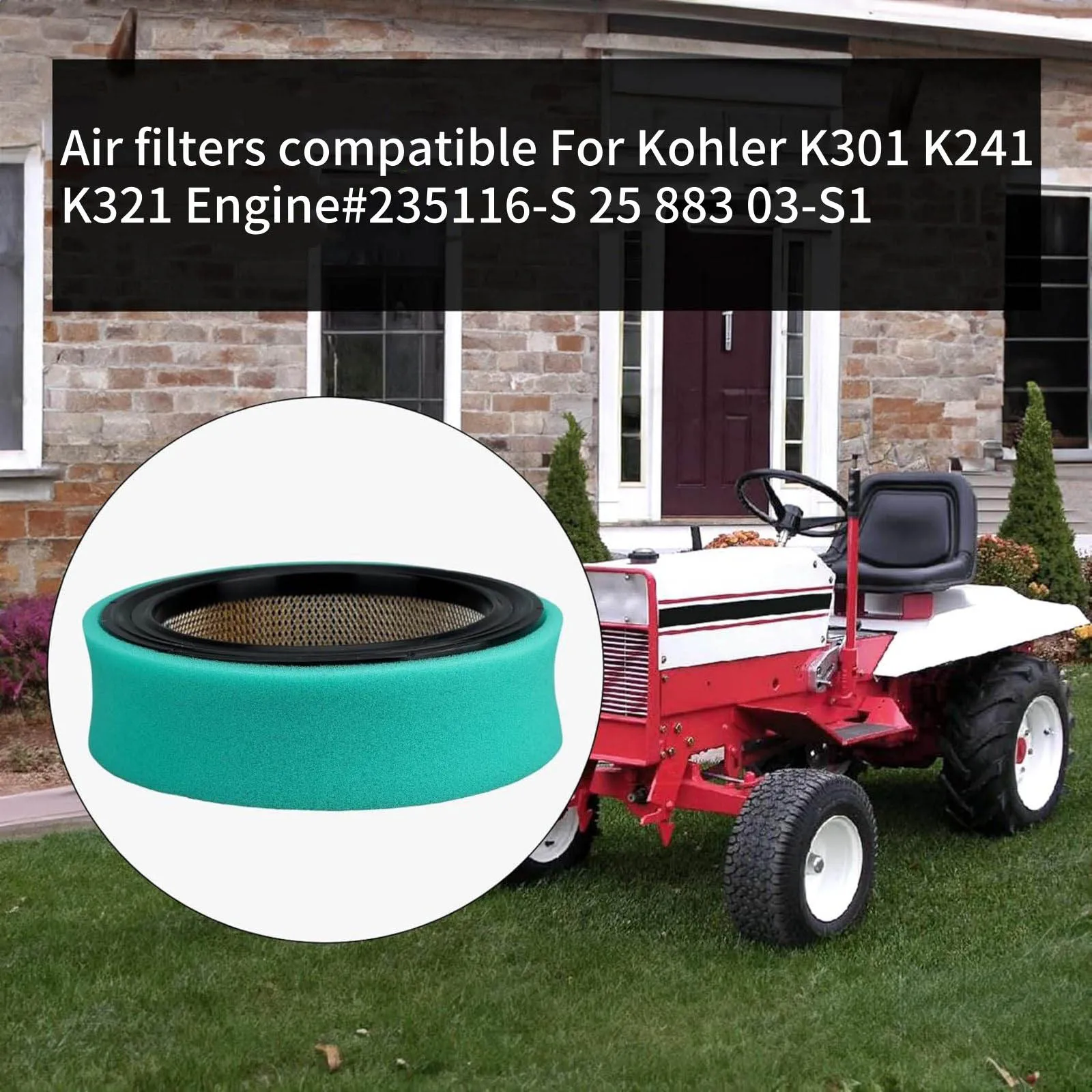 1x 235116 Air Filter with 237421 Pre Filter Kit for Kohler K241 K301 K321 K482 K181 Tecumseh HH100 140 110 Replacement
