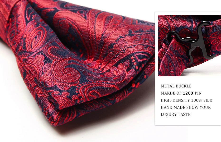 Klassische Herren Fliege Taschentuch Manschettenknöpfe Set Jacquard Fliege für Mann Hochzeit Business Schmetterling Knoten Geschenk Mann Zubehör – Detail 4