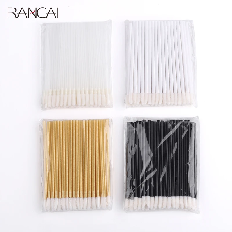 RANCAI – pinceaux de maquillage jetables, 50 pièces, brosse à lèvres, applicateur de Mascara pour les yeux, baguettes de rouge à lèvres, nettoyage des cils, cosmétique, outils de maquillage