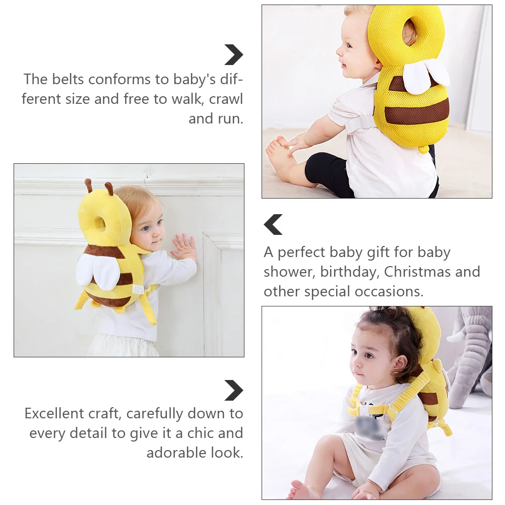 

Детская защитная подушка для головы в виде пчелки, 3D дизайн, для малышей, новорожденных и детей, безопасная, дышащая, комфортная, из хлопка