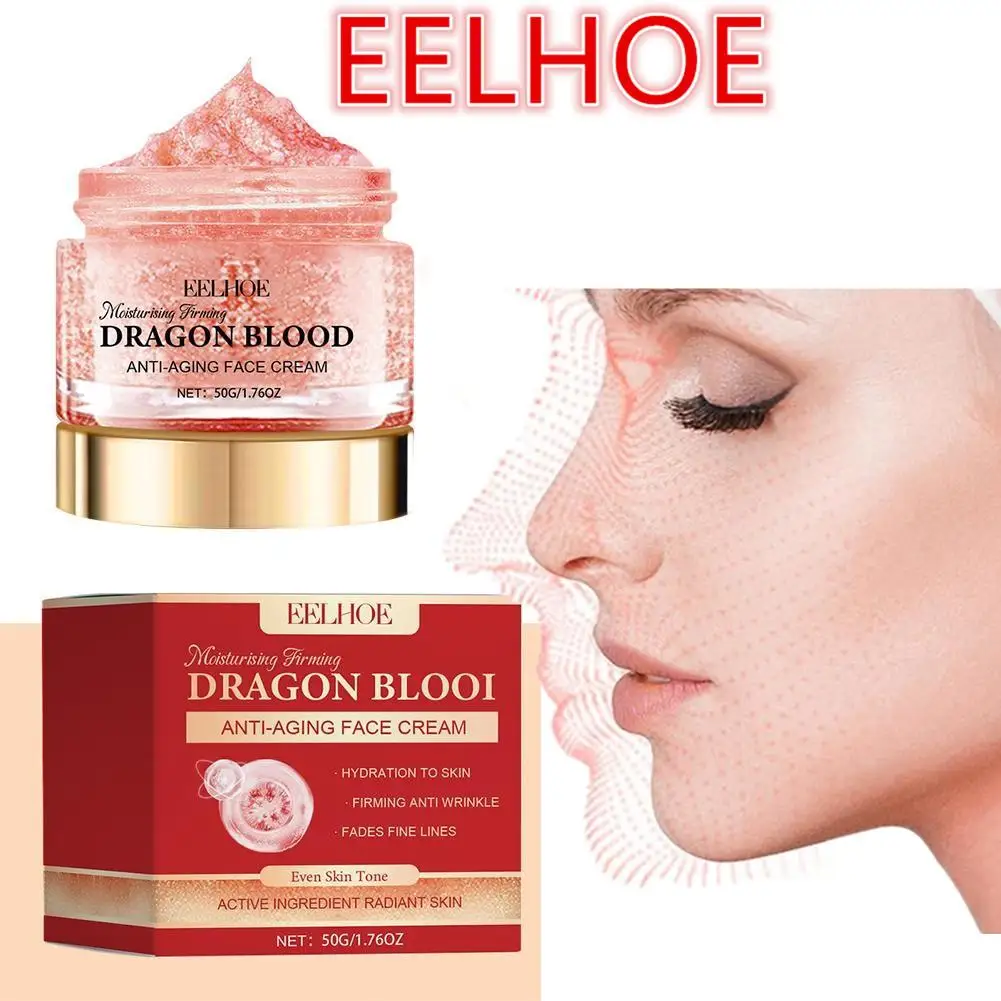 

EELHOE Dragon Blood Face Cream Pore Shrinking Facial Rejuvenation Nourishing Hyaluronic Acid Moisturizing Face Brightening Cream