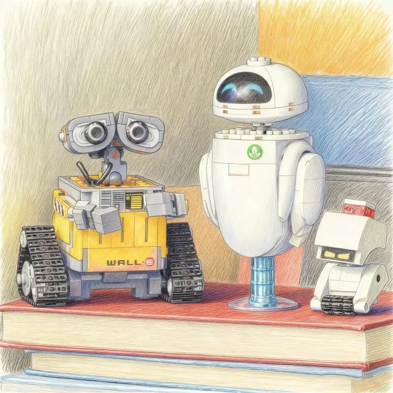 Building Blocks 811pcs Popular Movies Wall-E Cleaning Robot Eva Eve Robot 43279  Cute Cartoon Character Model Toy Christmas Gift