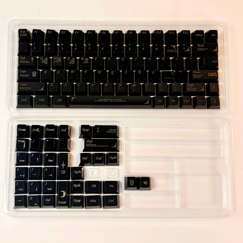 Spot black ceramic keycaps small full set of original high PBT customized DIY mechanical keyboard