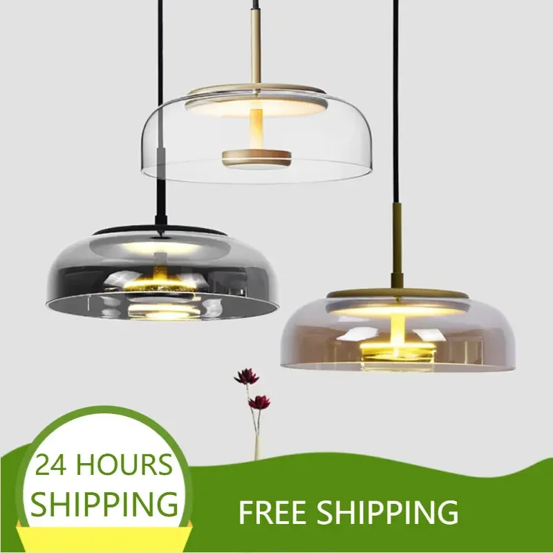 Modern Lighting Pendant Lights LED Luminaries Hanging Lamps Dining Room Decoration Indoor Kitchen Glass Light Fixture Minimalist