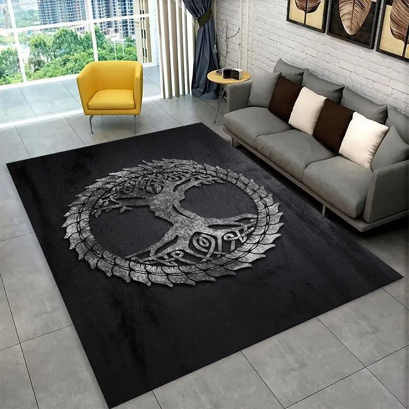 Fantasy Tree of Life Norse Viking Yggdrasil Area Rug Non-slip Carpet for Bedroom Living Room Sofa Doormat Home Decor Floor Mat