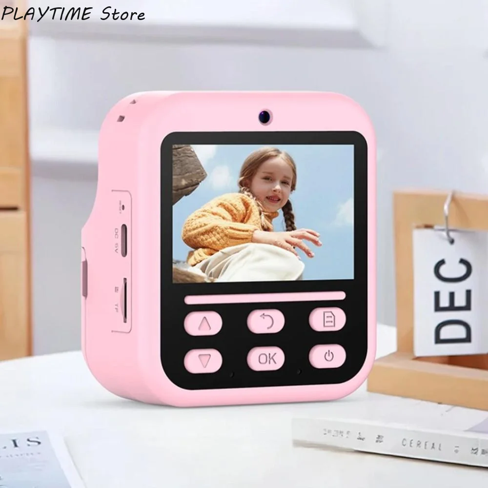 24 Inch HD Screen Thermal Print Camera with Print Paper Dual Lens Children Digital Camera One-click Printable