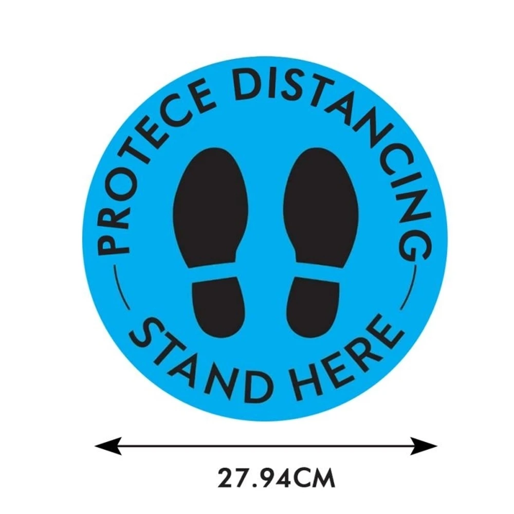 ใหม่ Public Protece Distancing ชั้นป้ายสติกเกอร์เก็บ 6 ฟุตกันน้ําความปลอดภัยชั้นป้ายสําหรับ Entrances Checkout Lines