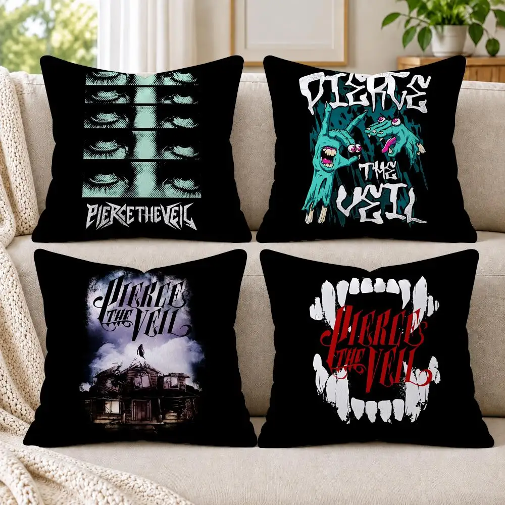 Band P-Pierce The Veil Cushion Cover Short Plush Double-Sided Printing Sofa Bedroom Living Room Throw Pillow Cover Home Decor