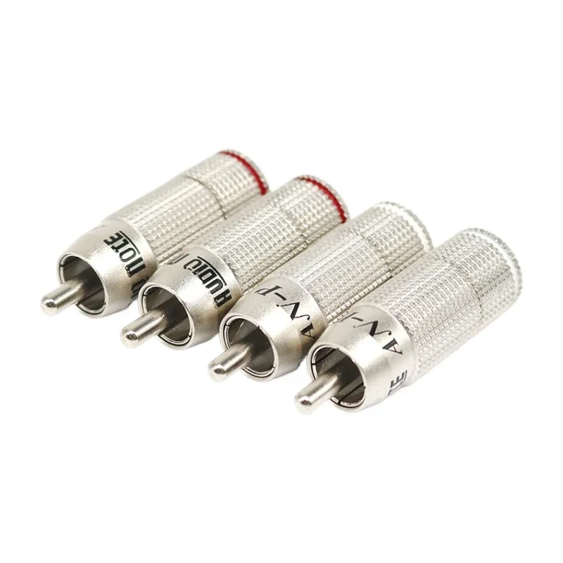 4Pcs HiFi Audio UK Audio Note AN-Vx Silver Plated RCA Lotus Plug RCA Plug Signal Line Connector 6mm