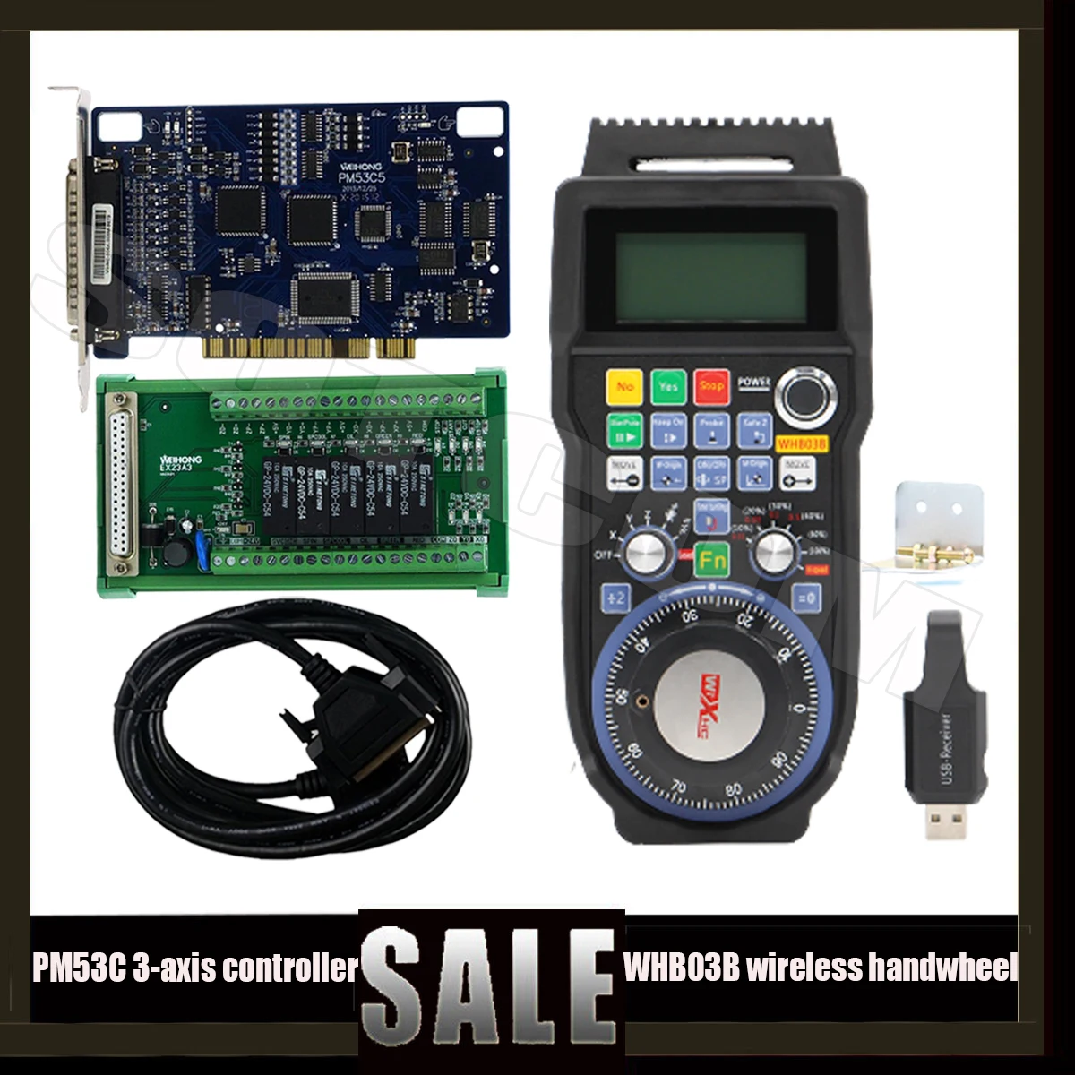 

Pm53c Cnc Ncstudio 3-axis Controller Breakout Board V8 Compatible With Weihong System With Xhc Whb03b Wireless Handwheel