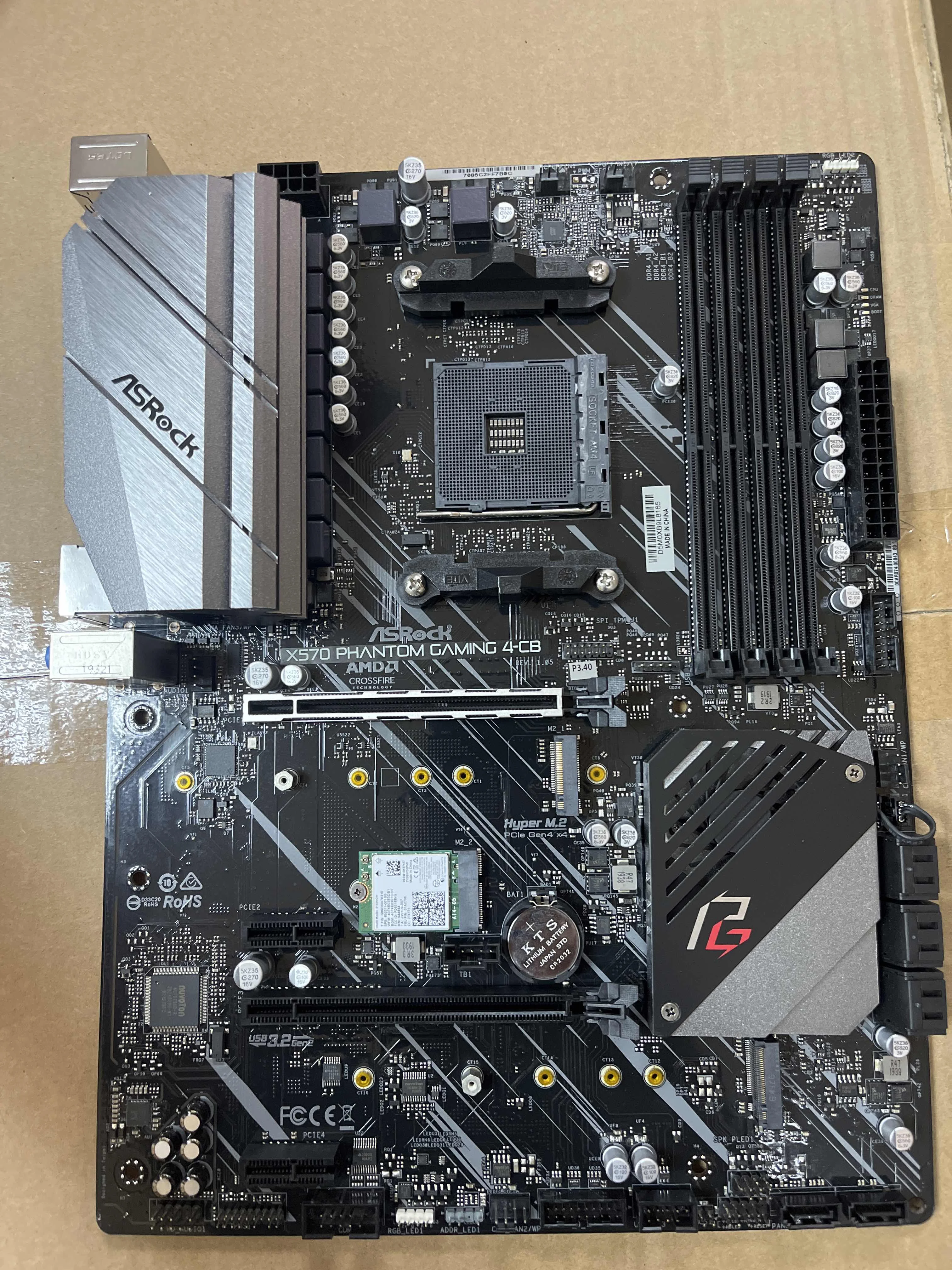 ASROCK 마더보드 X570 팬텀 게이밍 4-CB AM4 4 × DDR4 128GB PCI-E 4.0 ATX, Ryzen 5600 4600G 프로 2700 3400G CPU