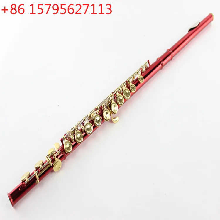 

Игра на музыкальный инструмент, цветная флейта, 16-луночная флейта с закрытым ячейком, ключ C, производитель, оптовая продажа, белый медный хвост B, E-ключ, красный