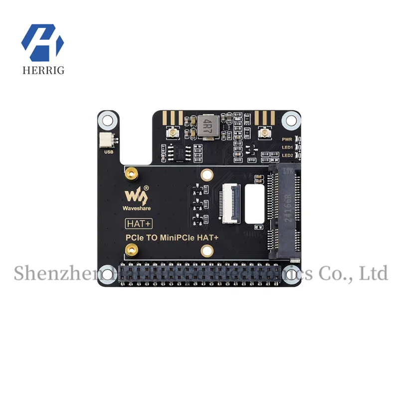 لوحة محول MicroSnow Raspberry Pi 5 PCIe إلى Mini PCIe، تدعم بطاقة الشبكة اللاسلكية، USB Bluetooth، بدون سائق