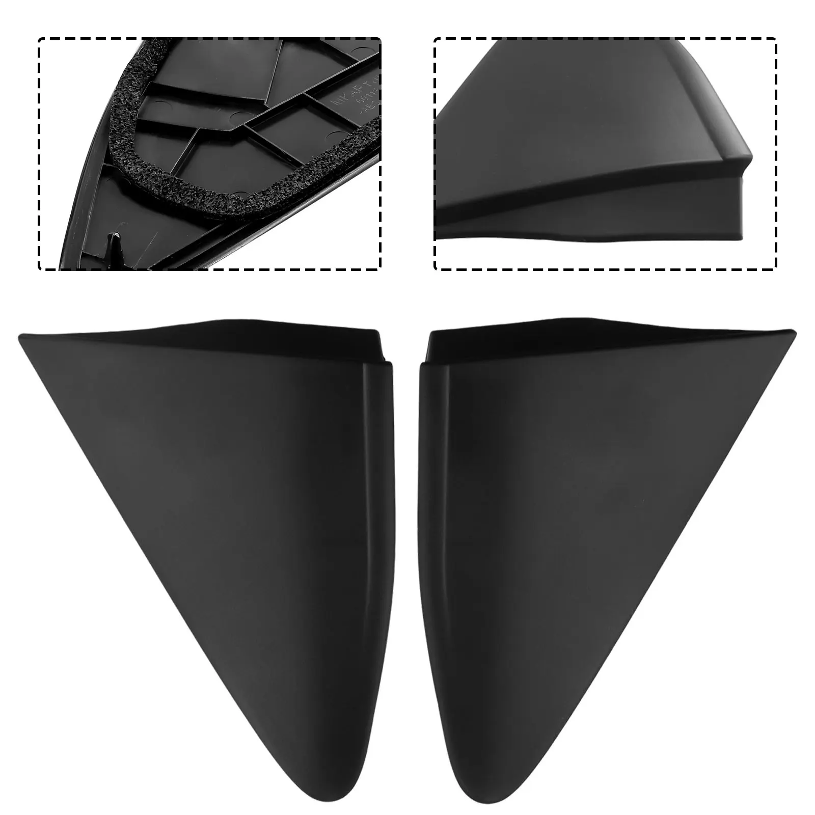 

2Pcs Direct Fit Interior Plastic Trim for Mirror Triangle Cover on For Toyota For Yaris 2012 2014 Factory Standard Replacement