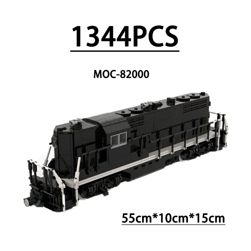 

Конструктор MOC-82000: Модель локомотива для сборки, 1344 детали, развивающая игрушка для детей, подарок на День рождения, Рождество, Новый год