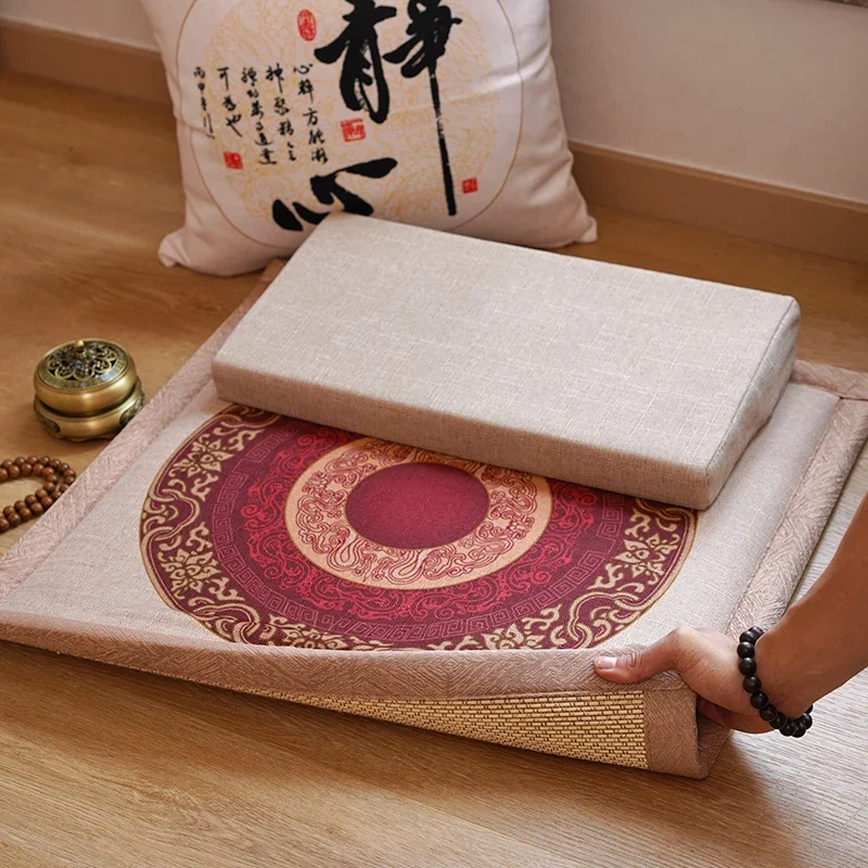 Double-Sided Meditation Cushion Eco-Friendly Thickened Yoga Mat Home Natural Coconut Kneeling Mat Multi-role Japanese Furniture