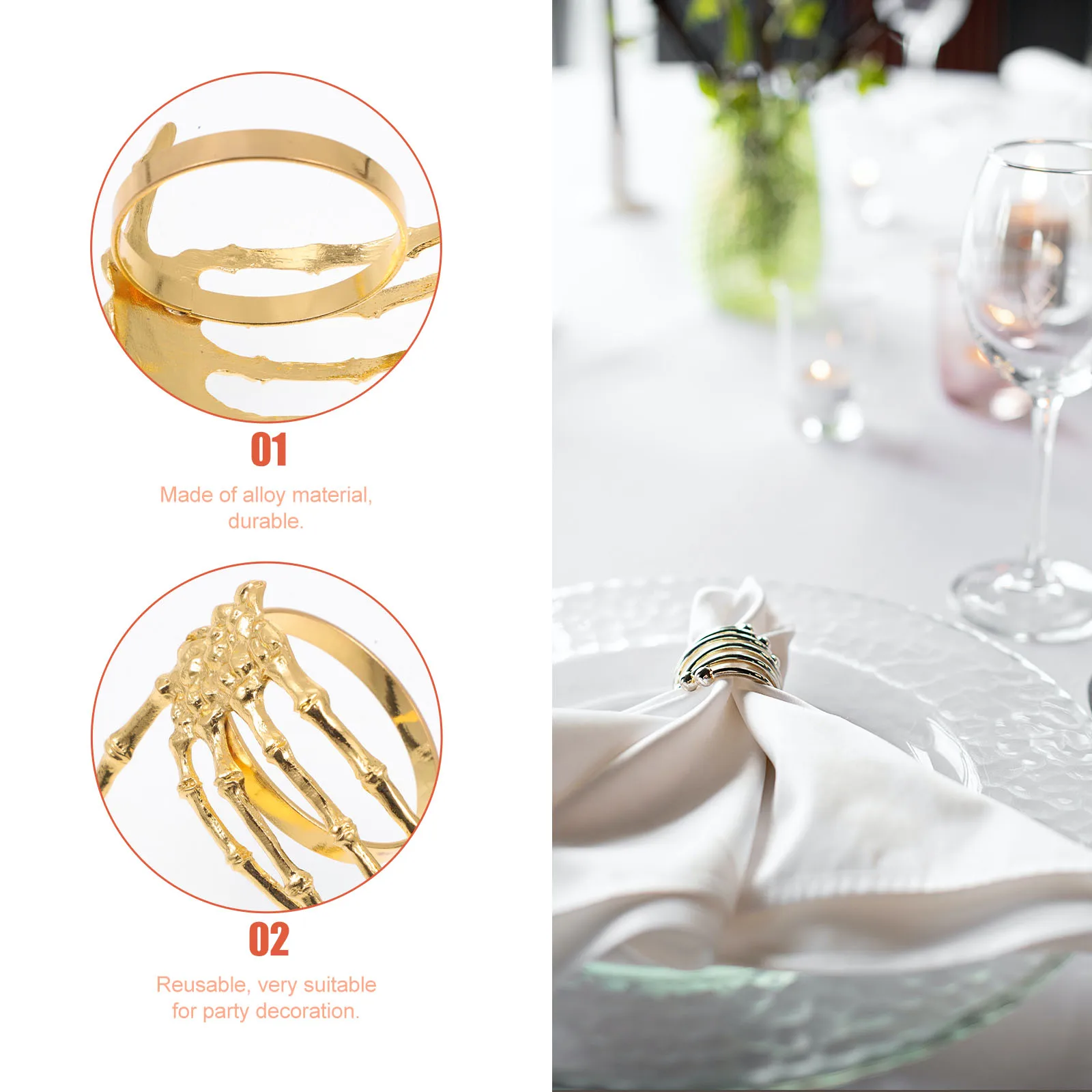 

6 шт. держатель с пряжкой для салфеток, настольные держатели для пряжек на Хэллоуин, дизайнерские кольца для вечеринки, Хэллоуина