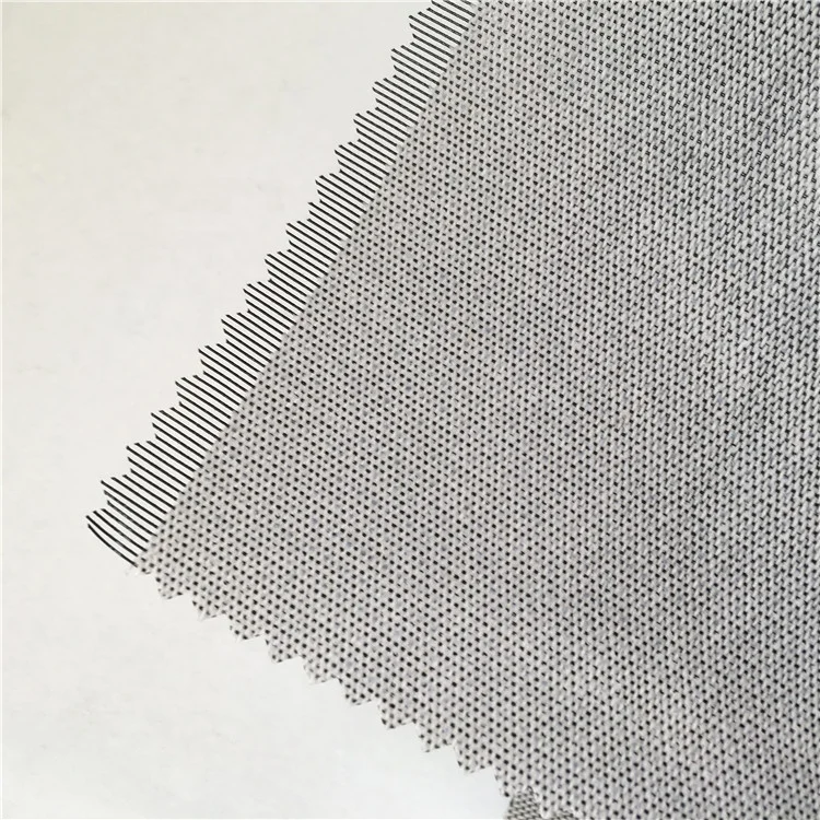 

Hard Hand Feeling Polyester Cap Lining Resin Fusible Hat Interlining Fabric for Caps