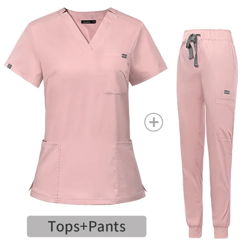 Quality Elastic Medical Uniform Operating Room Scrubs Hospital Working Scrubs Set Medical Supplies Nurse Dental Surgery Suit