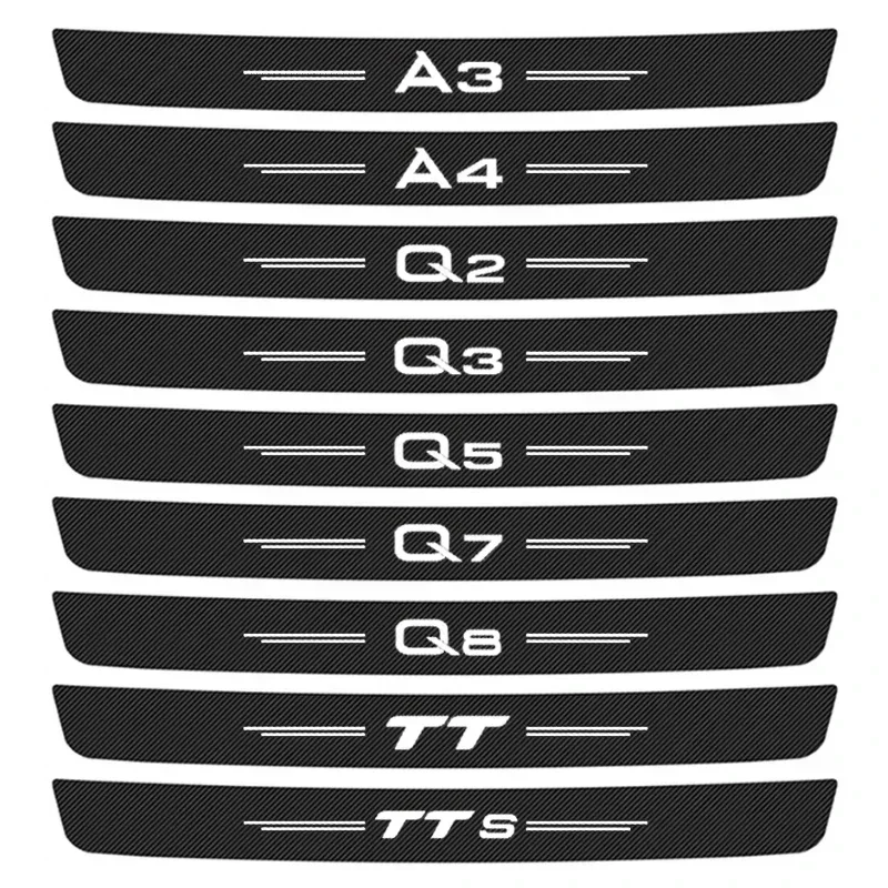 Car Styling Trunk Bumper Sill Guard Stickers Door Threshold Anti Scratch Strips for Audi A3 8P 8V A4 A6 Q2 Q3 Q5 Q7 Q8 TT TTS