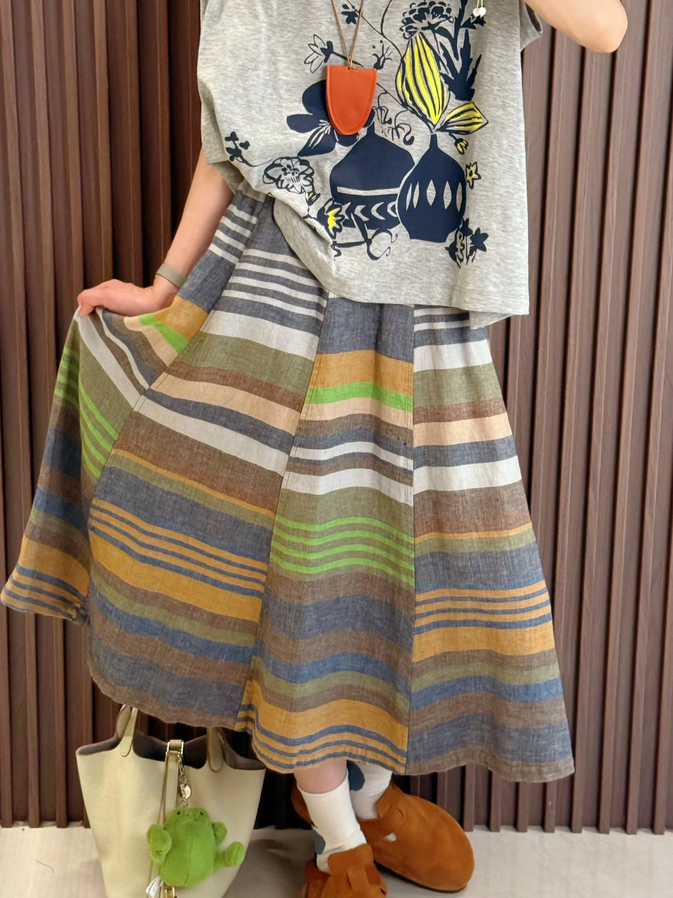 

Элегантная женская юбка А-силуэта с высокой талией из хлопкового шифона, окрашенная, для офиса, новинка 2026 года