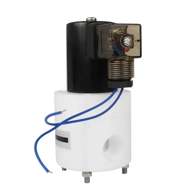 الجملة عالية الجودة PTFE صمام الملف اللولبي لقاعدة حمض صمام غير قابل للتآكل لخطوط الأنابيب الكيميائية #4