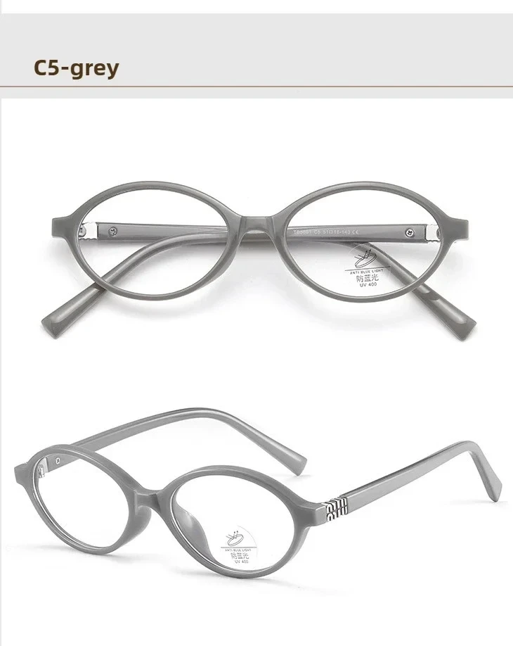 KANDREA Classics Small Frames Anti Blue Ray Myopia Glasses Women Retro Oval Reading Glasses Anti-reflection Prescription Eyewear