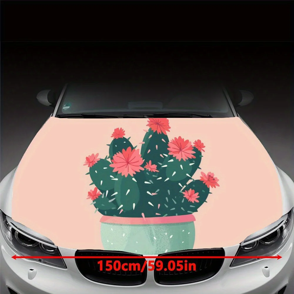 Pastel - Potted Cactus Print Car hood stickers, waterproof self-adhesive car vinyl stickers, car decoration protection stickers,