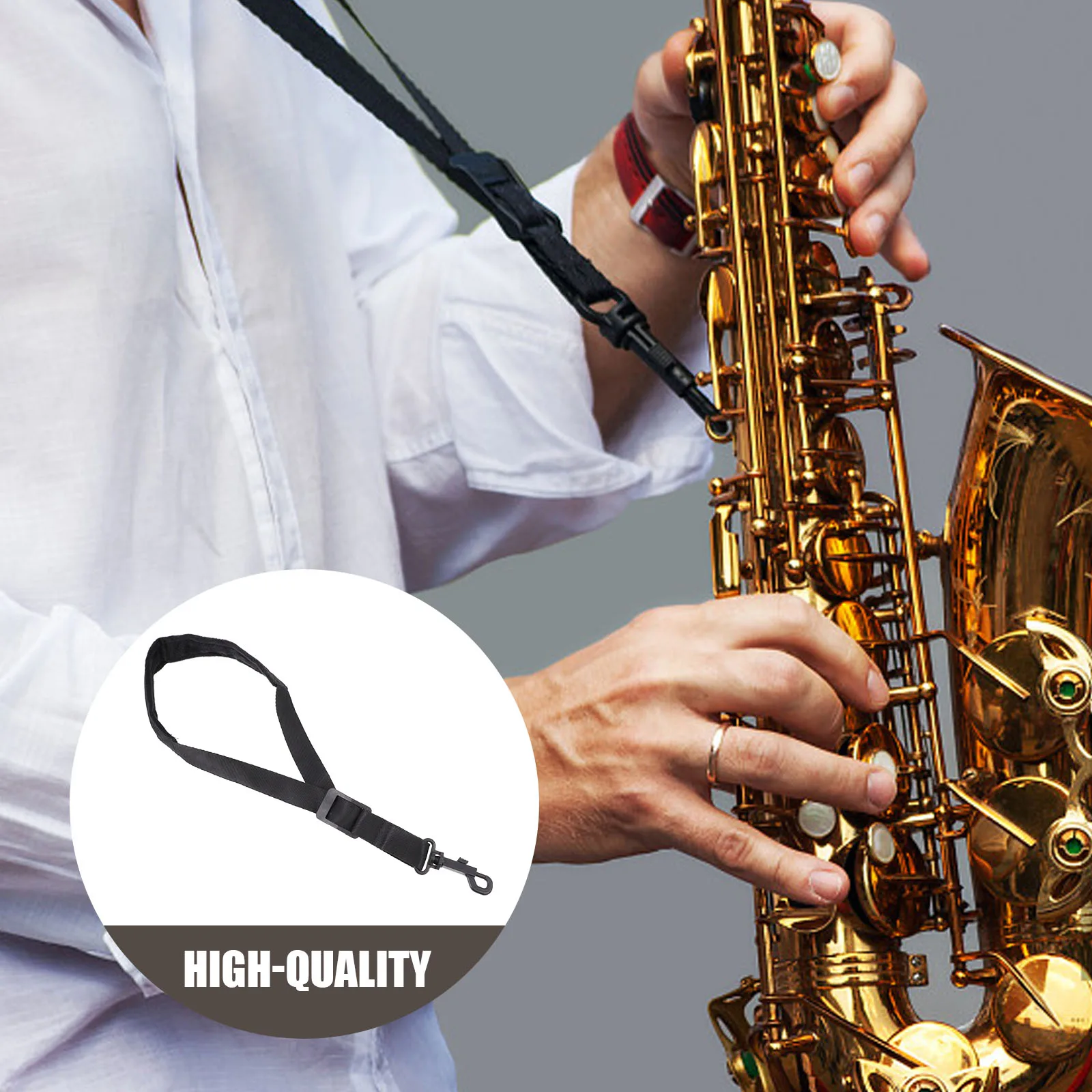 

Saxophone Neck Strap Durable Soft Cotton Metal Load bearing Hanging Accessory Replacement Comfortable Shoulder B Instrument