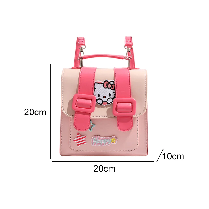 Sanrioed Anime Hello Kitty Large Capacity Slanting Backpack Cute Handbag Tote Bag Cartoon Satchel Bag Birthday Gift for Friend