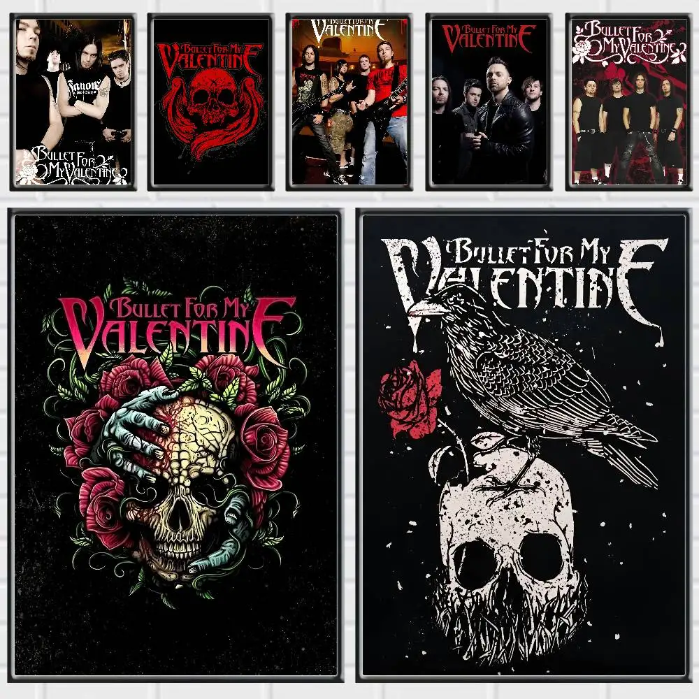 Rock Band Bullet for My Valentine Posters Premium Self-Adhesive No Residue Wall Sticker for Home Office Bar Decor