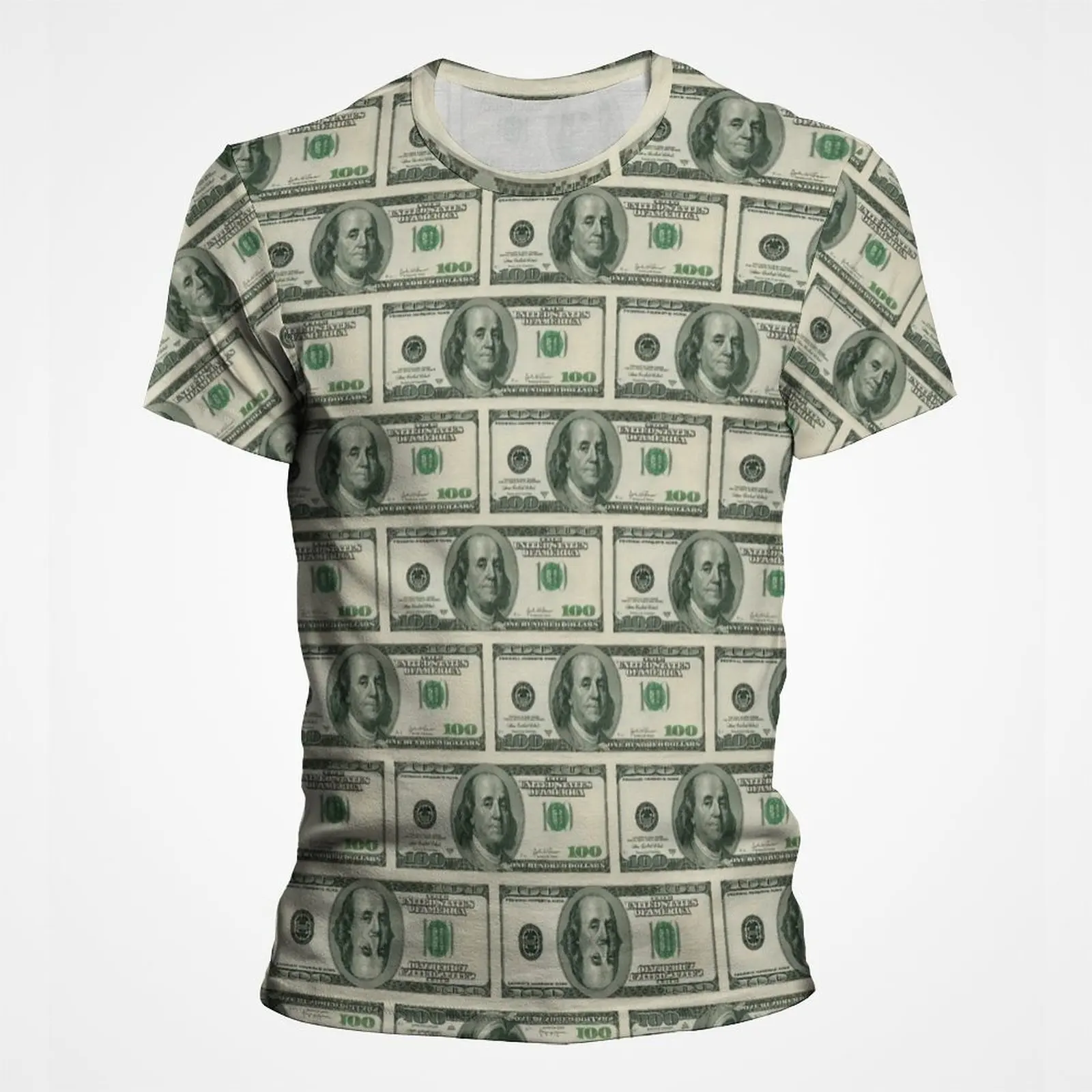 3D Print USD U.S. Dollar Dollar Bills Money T Shirt For Men Short Sleeve Streetwear Graphic Tee Shirts Men\'s Hip Hop Tee Tops