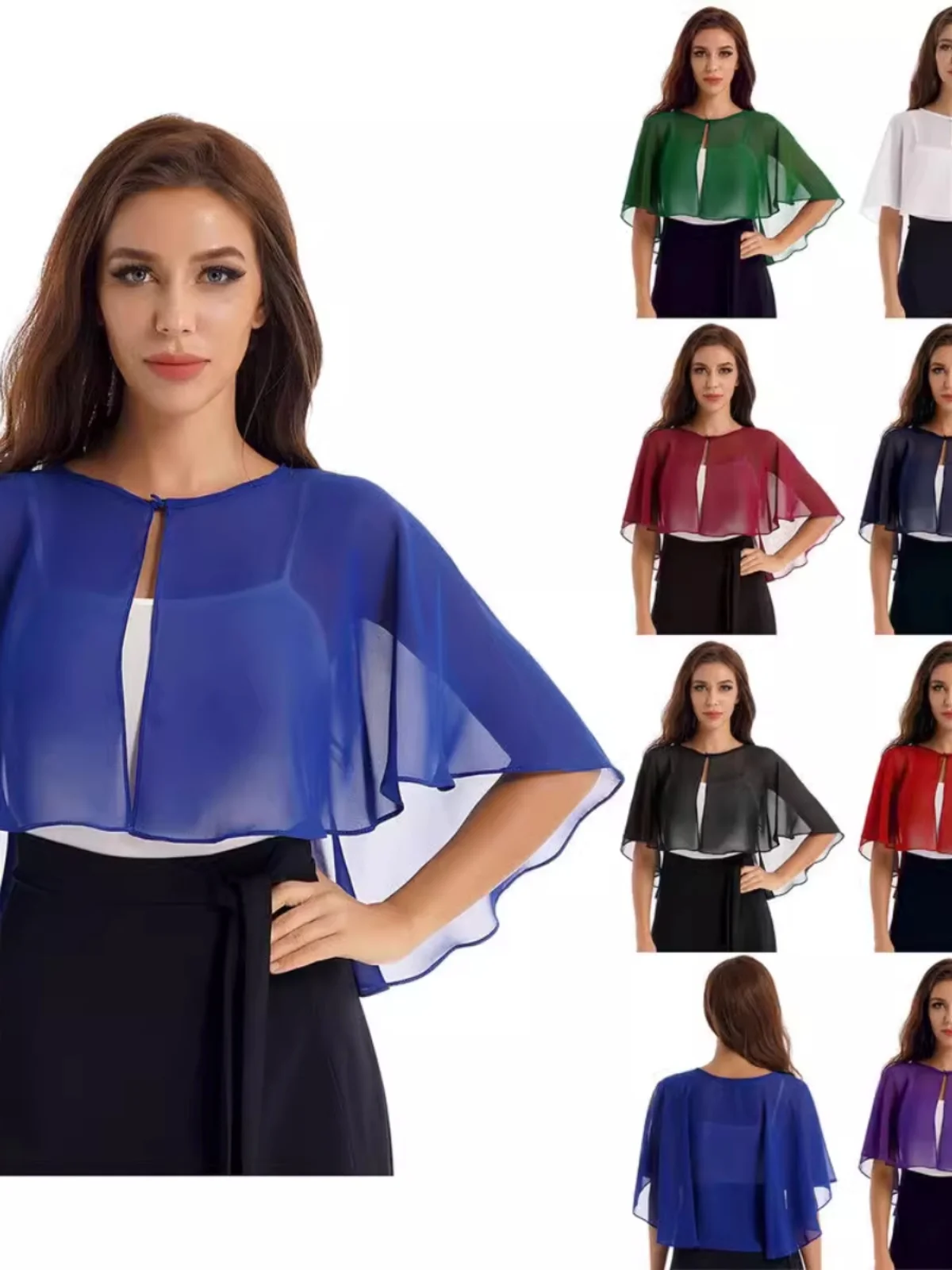 

Женская тонкая блузка из жоржета с круглым вырезом, открытой передней частью, асимметричным подолом, модная, универсальная, из полиэстера, лето 2023