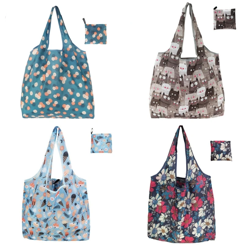 

Большая многоразовая сумка для покупок для женщин, складная сумка-шоппер, экологичная многоразовая складная сумка для продуктов, сумки для хранения