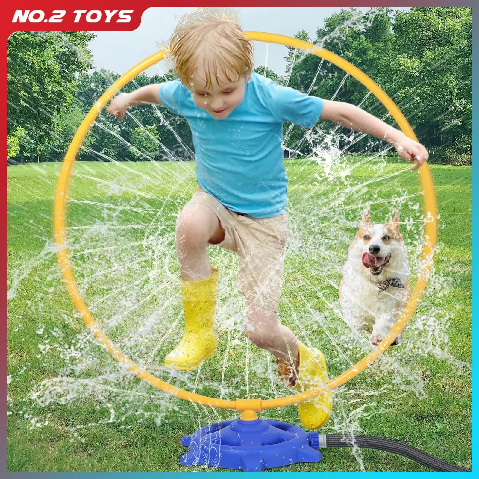 เด็ก Sprinkler น้ําวงกลมแหวนหมุนสเปรย์สวนกลางแจ้งน้ําของเล่นเล่นชุด Backyard สนามหญ้า Sprinkler ของเล่นสําหรับชายหญิง