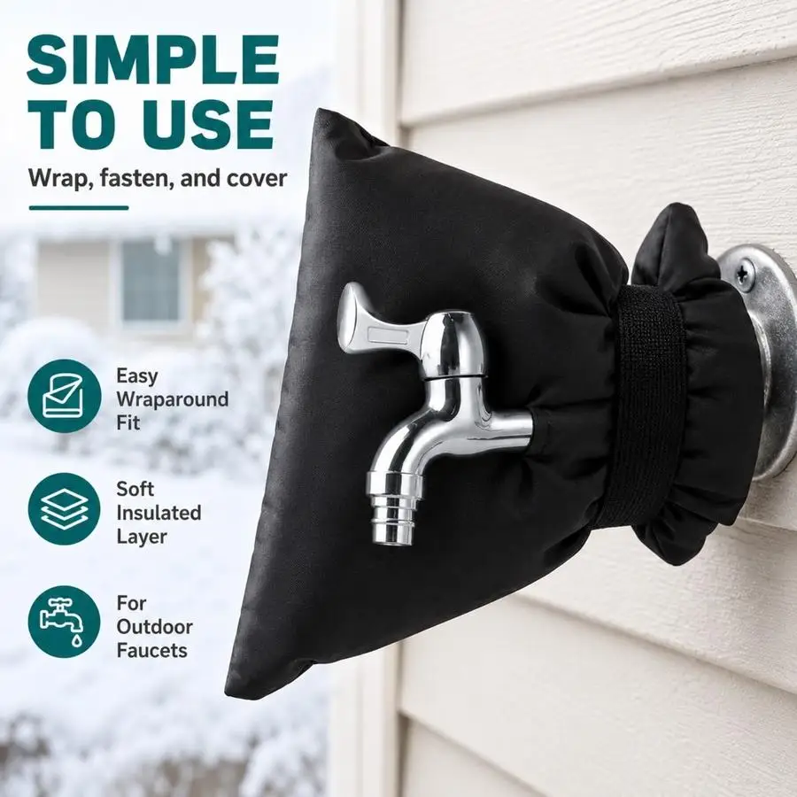1/5/10/20/50/100pcs Multifunctional Winter Outdoor Faucet Cover, Pad-Lined Faucet Frost-Proof Bag, Faucet Dust Cover, Reusable H