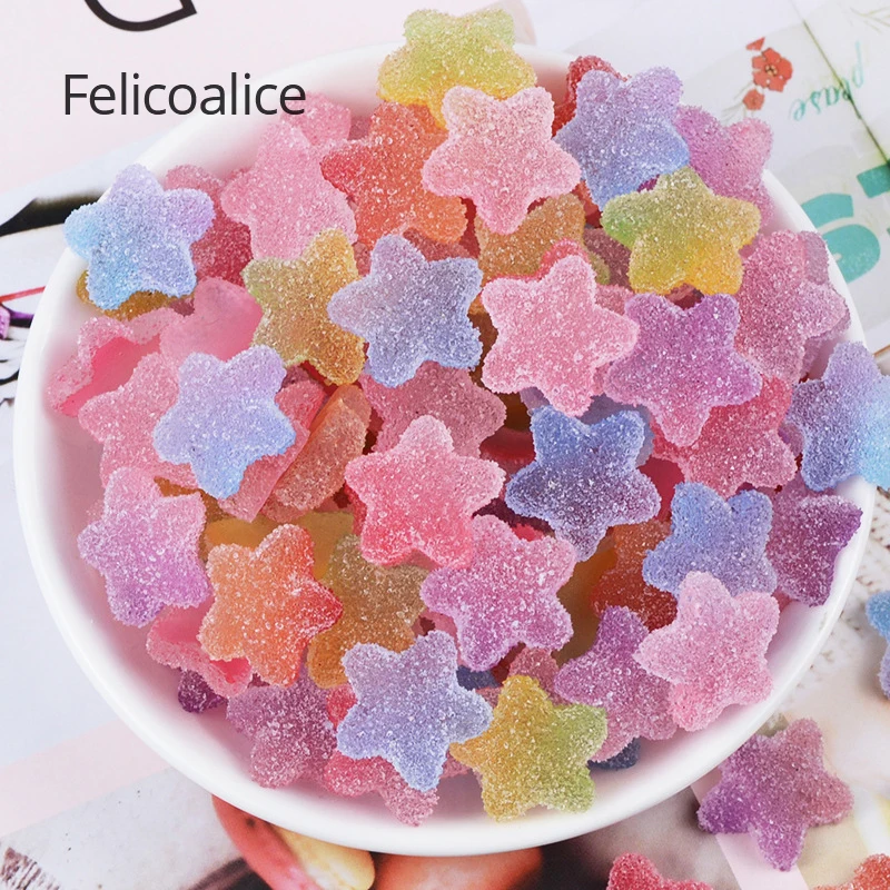 

15pcs Star Artifical Soft Candy Ornament DIY Craft Supplies Simulation Gummies Hairpin Accessories