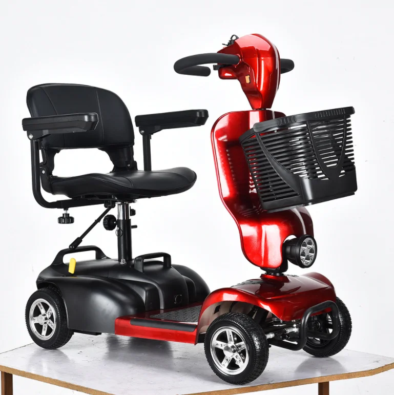 Folding Mobility Scooter para Idosos, Deficientes para Idosos, Viagem, Elétrica, Deficientes, 4 Rodas