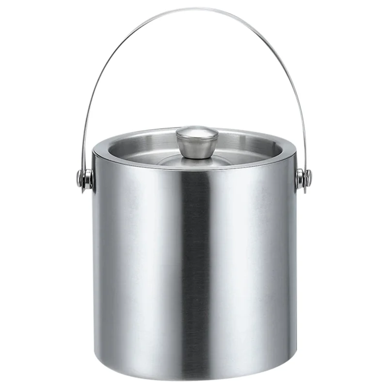 

ABUH-Ice Bucket Container Double Wall Stainless Steel Insulation For Home Bar Chilling Beer Champagne Wine Bottle