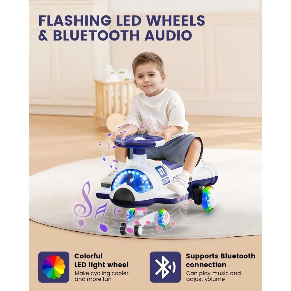 12Vデュアルモーター電動ウィグルカー（ペダル付き）、子供用2in1ウィグルカー乗用玩具、充電式バッテリー、無段階変速