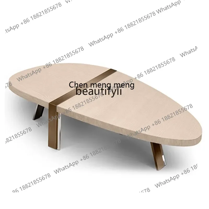 

ss1001 Light luxury designer creative metal coffee table modern simple household special-shaped solid wood negotiation table