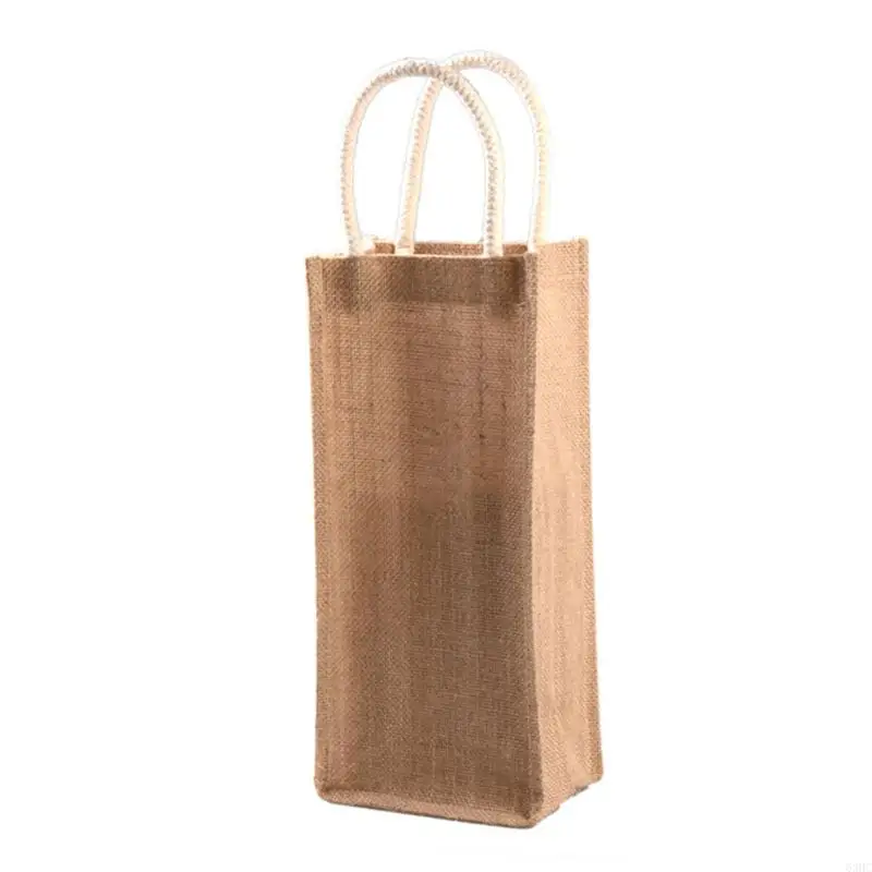 63HC Burlap Tote Shopping Bag Jute Gift Bags Reusable Grocery Bag with Handle for Decorating Art Craft Bookbag