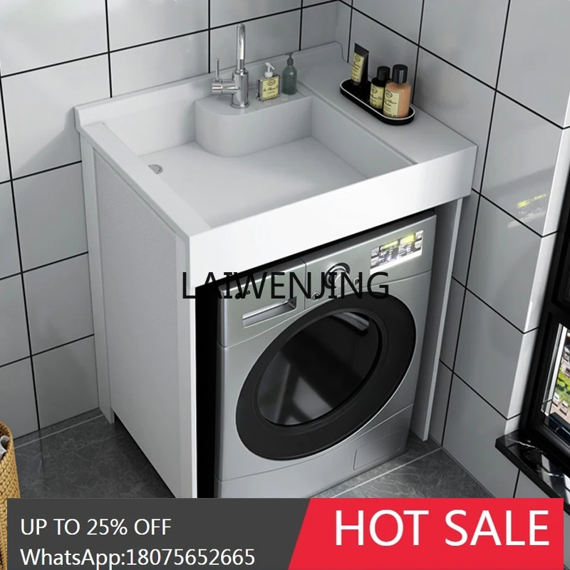 Small apartment balcony companion cabinet, overall laundry cabinet, integrated basin