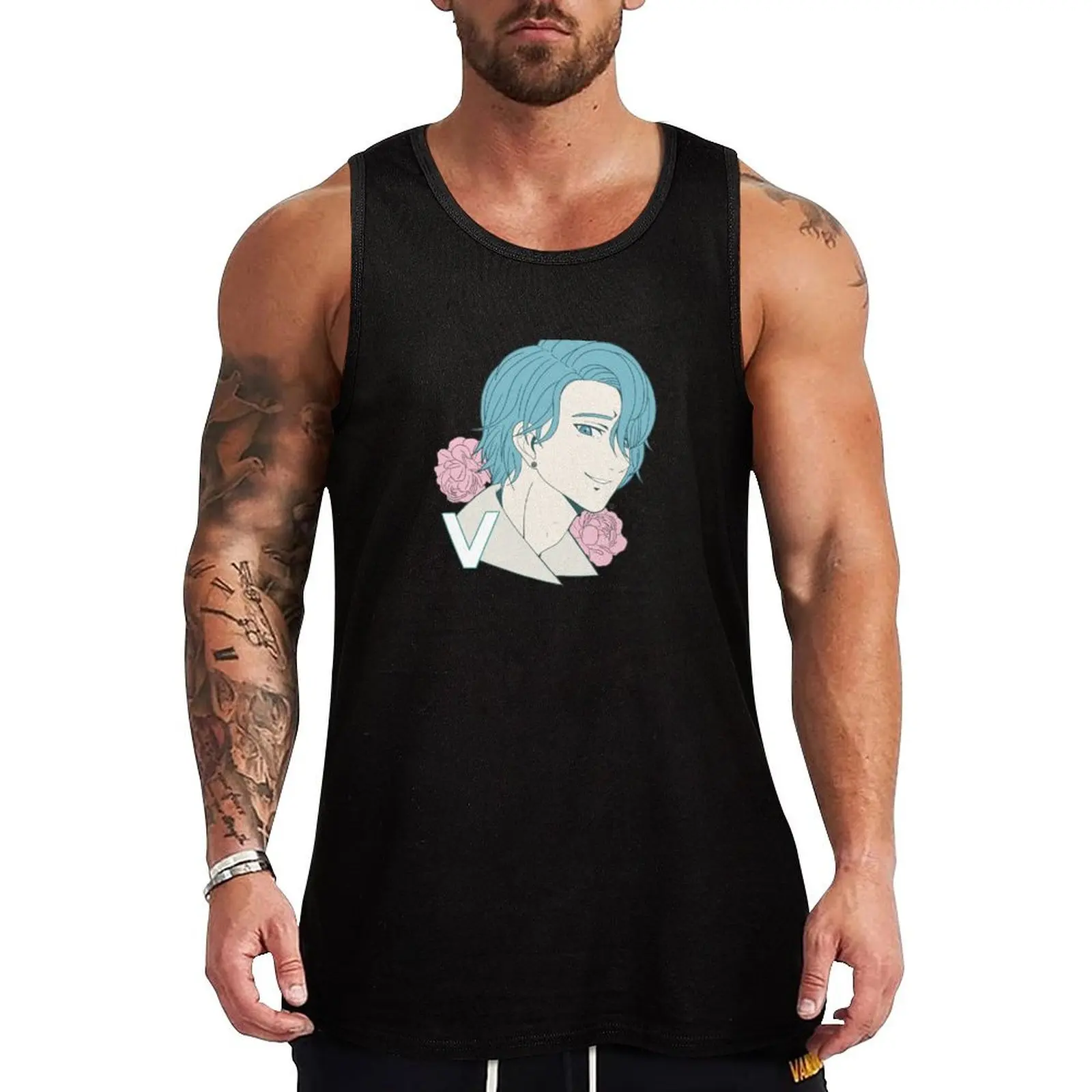 

Mystic Messenger Soft Roses V Tank Top vest men gym top sports t-shirts for men