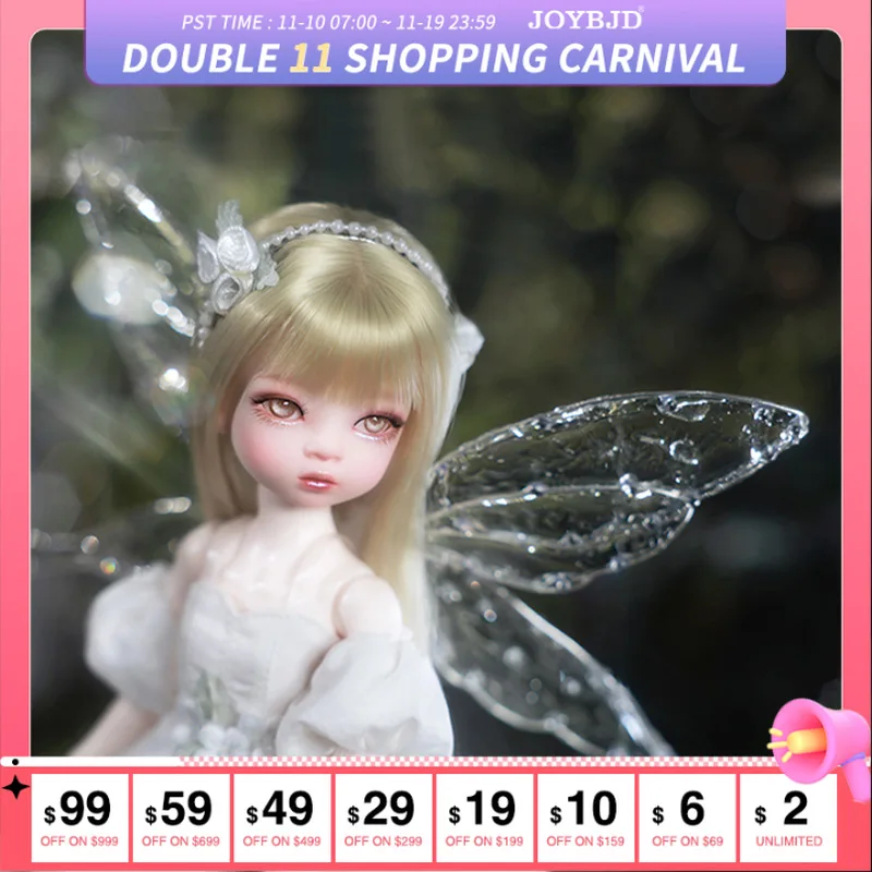 

JOYBJD 1/6 Niki Fantasy Small Flower Bud 29cm Elf BJD Transparent Wing Cute Resin Ball Jointed Doll