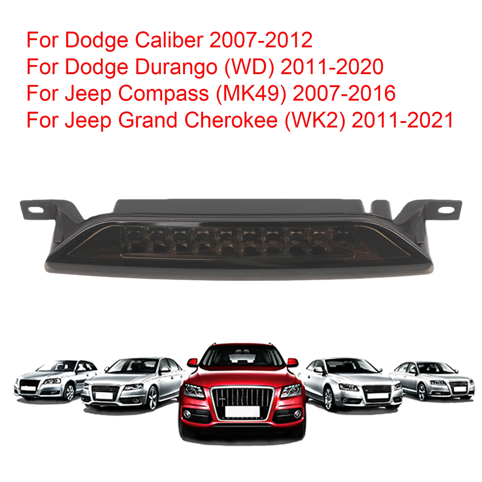 High Mount Stop Lamp 5303754AC High Rear Brake Lamp High Mounted Stop Light for Compass 07-16 Grand Cherokee 11-21