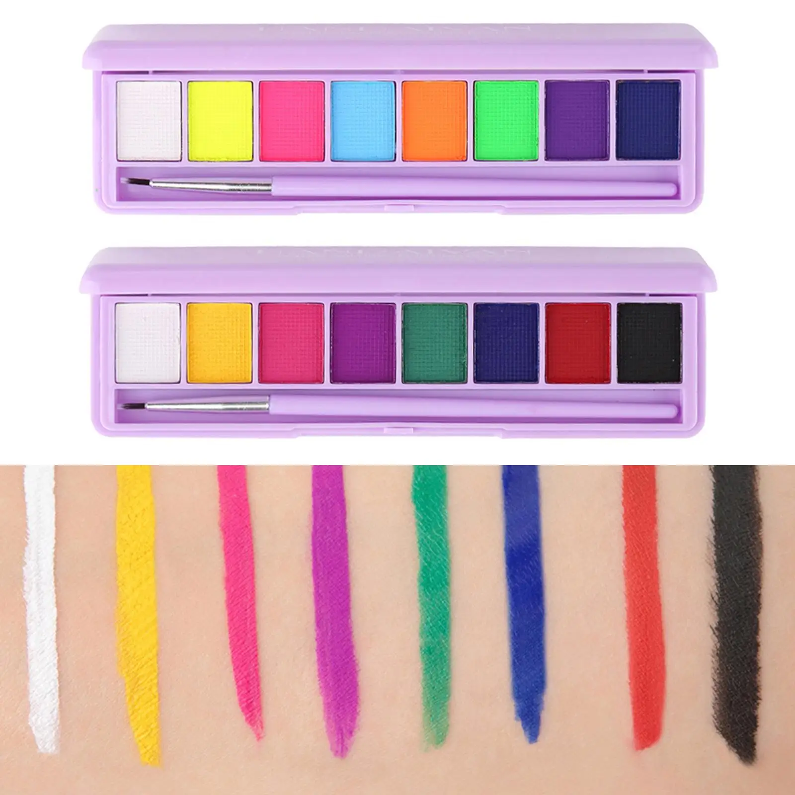 Pittura per il viso e il corpo, tavolozza facile da pulire, kit di trucco professionale delicato per feste di ruolo di trucco fantasia, amici di festa