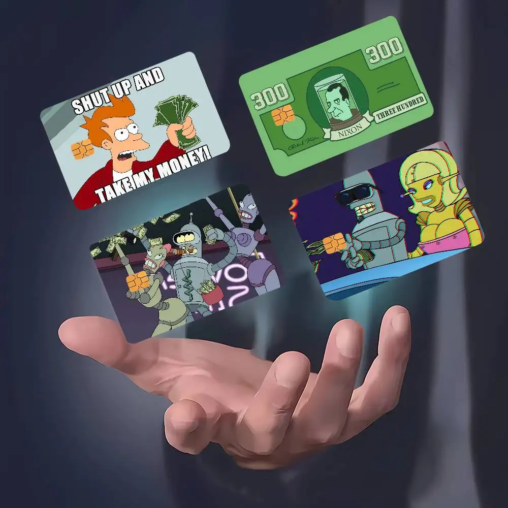 Animation F-Futurama-ES Money Bank Debit Decorative Protection Bus Subway Credit Card Stickers