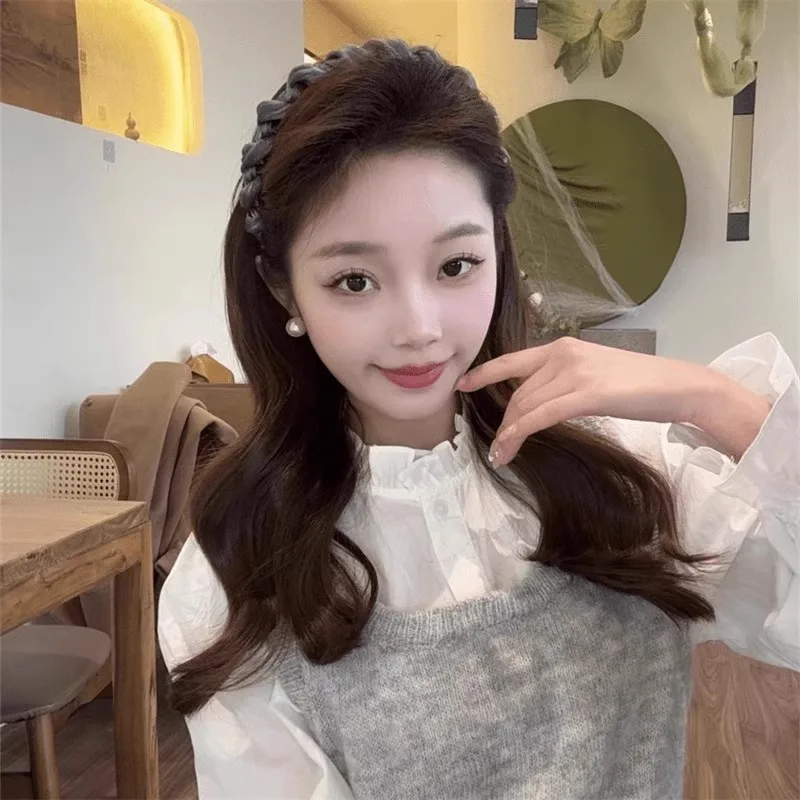 شبكة مطوي عقال للنساء جديد لامعة موجة الأسنان مشط عقال عالية الجمجمة أعلى ارتداء عقال غطاء الرأس