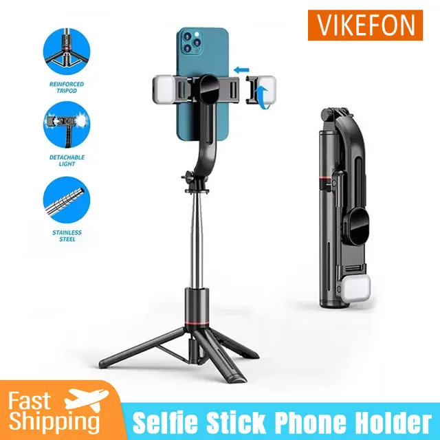 Składany kij do selfie Doule LED Fill Light z bezprzewodowym stojakiem na statyw Bluetooth Remote Desktop do uchwytu na smartfona z systemem iOS i Android